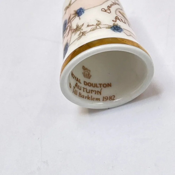 Royal Doulton Thimble Lot 4 Brambly Spring Summer Autumn Winter Jill Bakem - Picture 9 of 10
